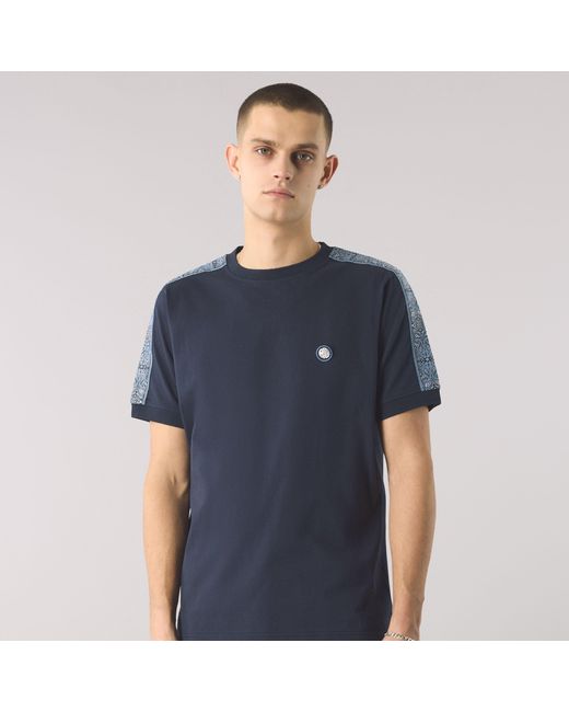Pretty Green Blue Eclipse Paisley Regular Fit T-Shirt for men