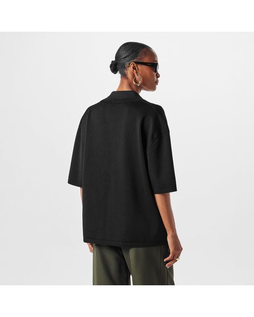 AMI Black Short Sleeve Polo Shirt