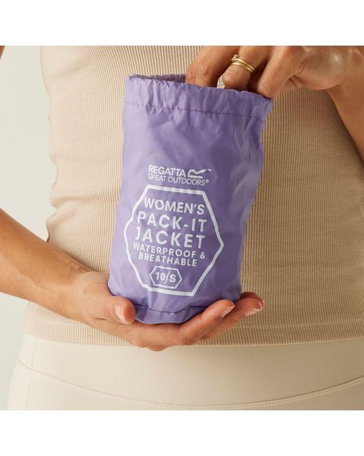 Regatta Purple Pack It Iii Waterproof Jacket