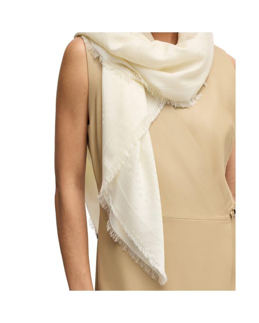 Boss Natural Ledonia Monogram Jacquard Scarf