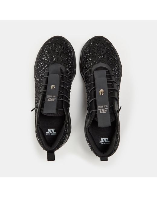 Steve Madden Black Surge 2R Lace-Up Textured Platform Sneakers