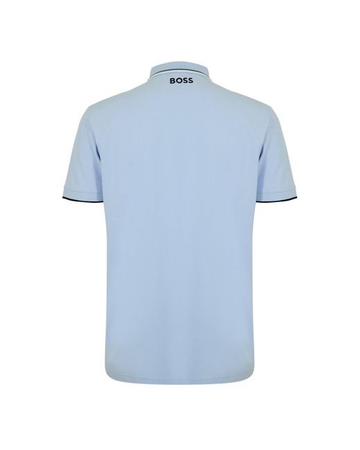 Boss Blue Paddy Pro Premium Cotton Polo Shirt for men