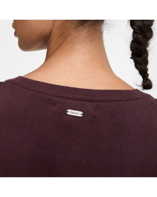 Barbour Purple Hampton V-Neck Knit