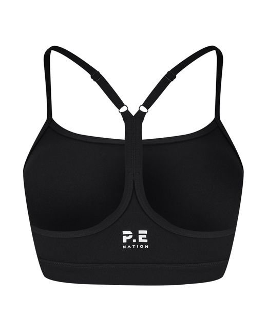 P.E Nation Black Signature Moisture Wicking Medium Impact Sports Bra