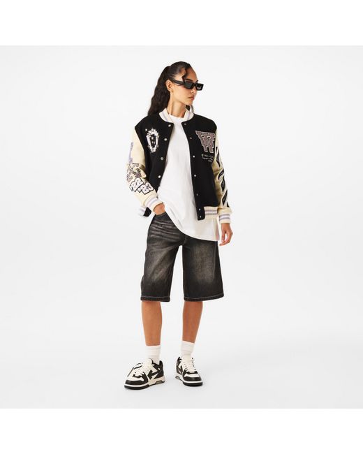Off-White c/o Virgil Abloh Black Technical Fabric Metal Zip Bomber Jacket