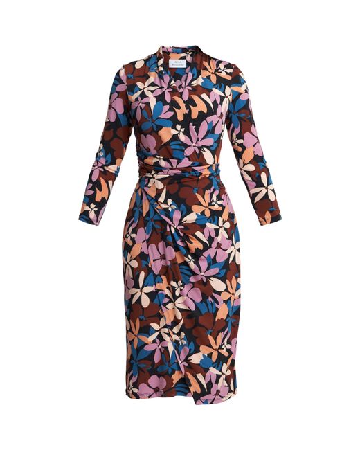 Gina Bacconi Blue Isobel Jersey Wrap Dress