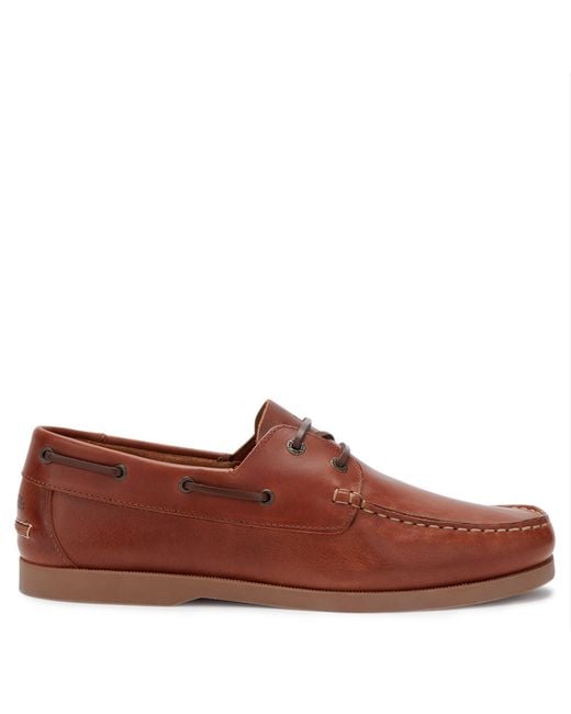 Jack Wills Brown Leather Boat Shoes for men