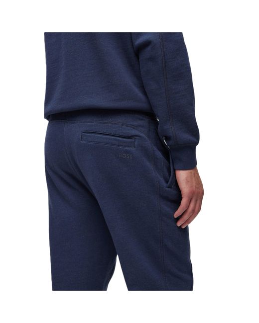 Boss Blue Seglitchstitch Closed Hem Fleece Joggers for men