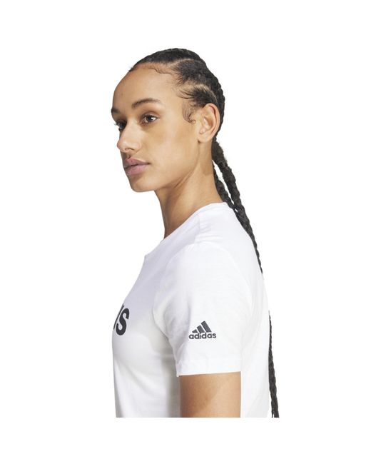 Adidas White Essentials Logo T-Shirt