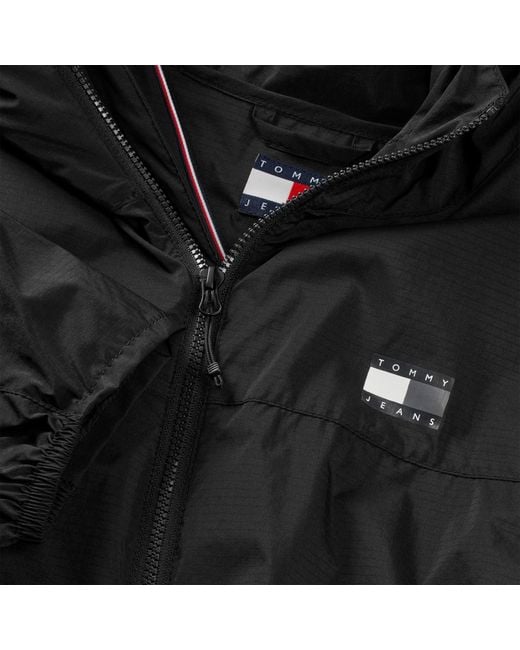 Tommy Hilfiger Black Lightweight Wind-Resistant Windbreaker
