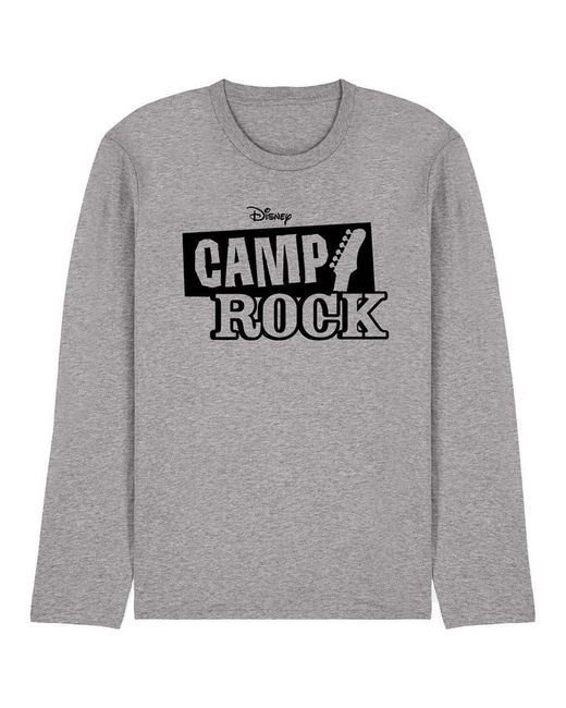 Disney Gray Camp Rock Mono Logo Long Sleeve T Shirt Athletic for men