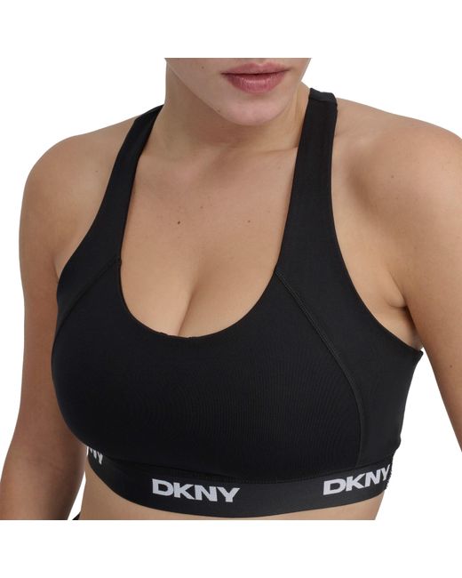 DKNY Black Medium Impact Sports Bra