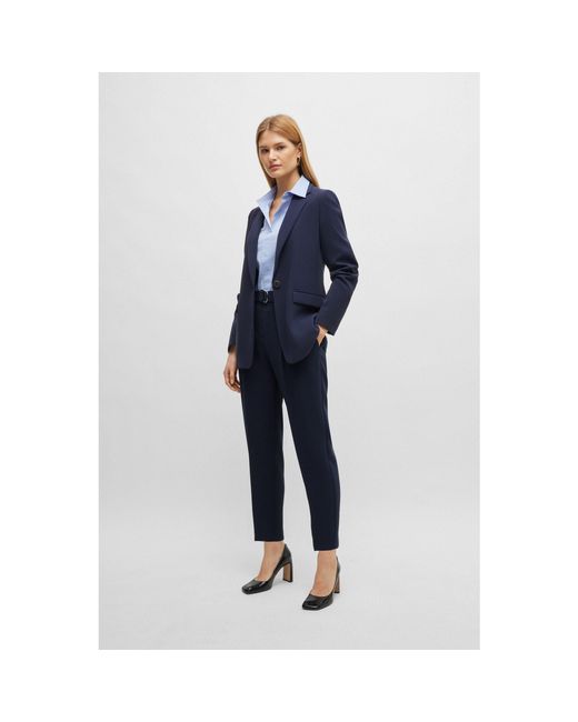 Boss Blue Tapia Pleated Trousers