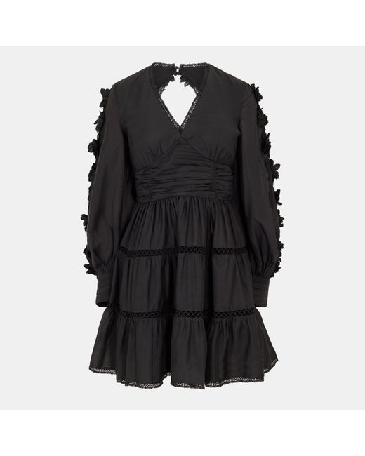 French Connection Black Aubrey Lace Mini Dress
