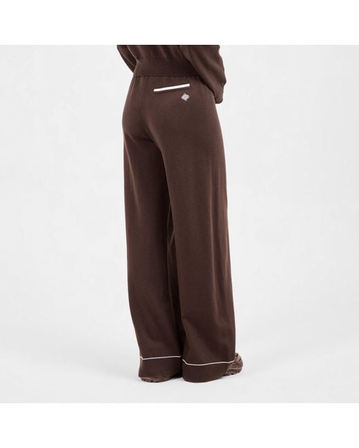 The Couture Club Brown Knitted Panel Trousers