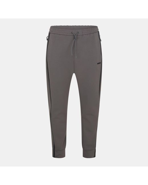Boss Gray Hbg Hadiko Jogging Bottoms, Elasticated Waistband for men