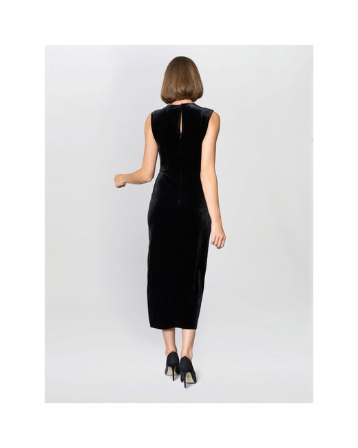 Gina Bacconi Black Claudine Velvet Midi Dress