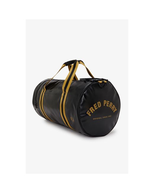 Fred Perry Black Classic Barrel Bag for men