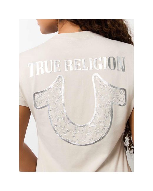 True Religion White Horseshoe V-Neck T-Shirt