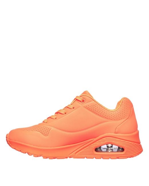 Skechers Orange Durabuck Lace Up Classic Low-Top Trainers