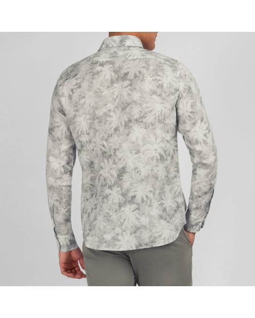 Eden Park Gray Shirt With Palm Trees Print for men