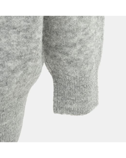 Miso Gray Knit V Neck Button Cardigan