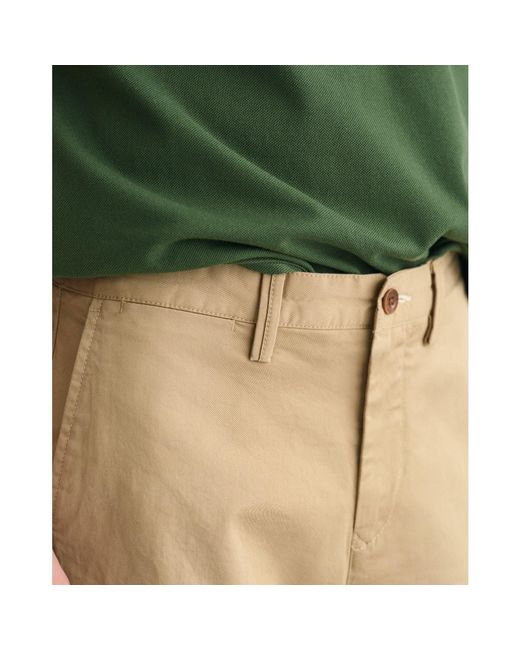 Gant Green Slim Fit Twill Shorts for men