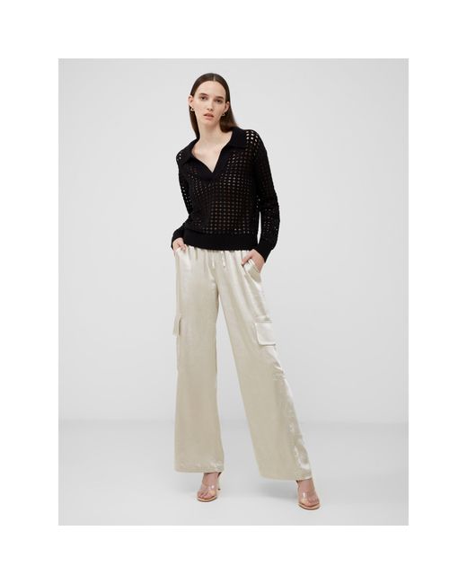 French Connection White Manda Pointelle Crew Neck Jumper