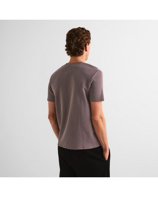 Boss Purple Bodywear Waffle T-Shirt With Structured Design for men