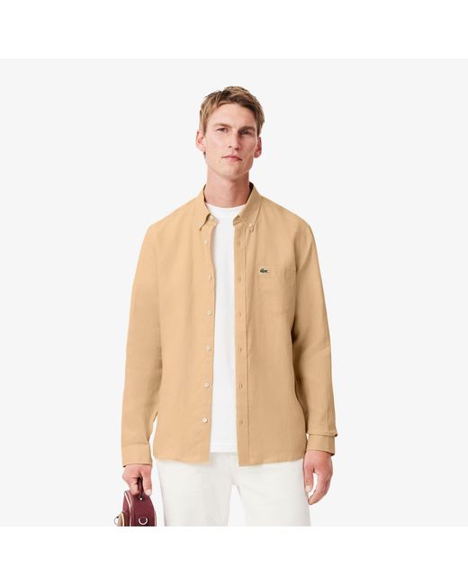 Lacoste Natural Long-Sleeve Plain Shirt for men