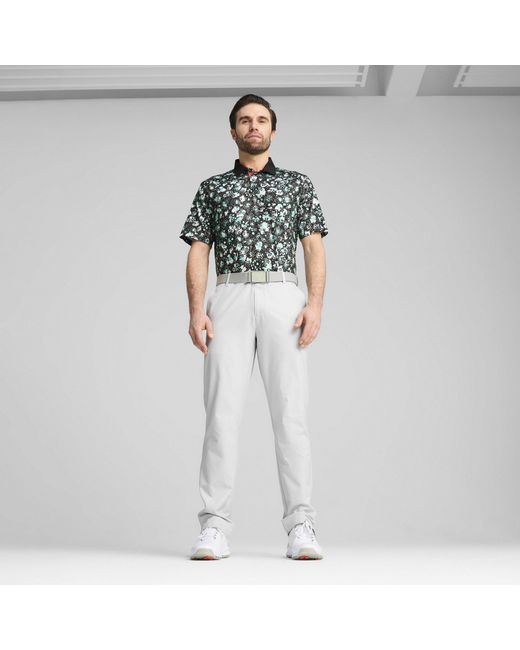 PUMA Green Cloudspun Abstract Camo Polo Shirt for men