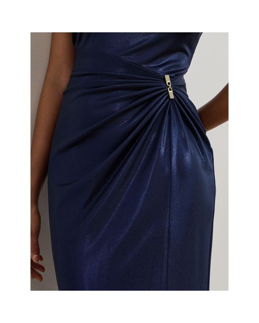 Ralph Lauren Blue Ilianne Real Leather Ball Gown