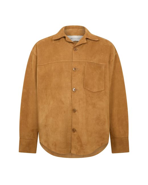 AMI Brown Suede Overshirt for men