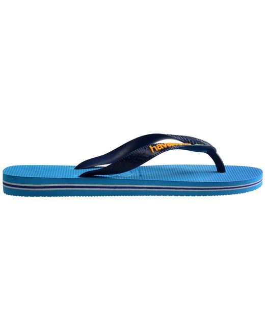 Havaianas Blue Hav. Brasil Logo Ruby Flip Flops