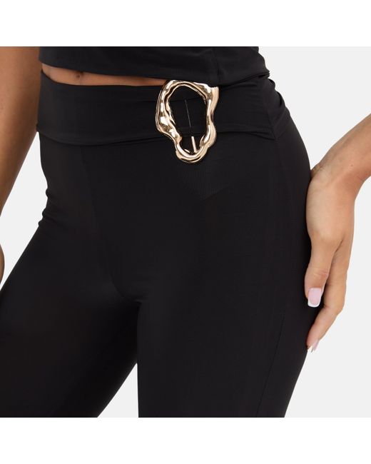 I Saw It First Black Hardwear Detail Flare Trousers