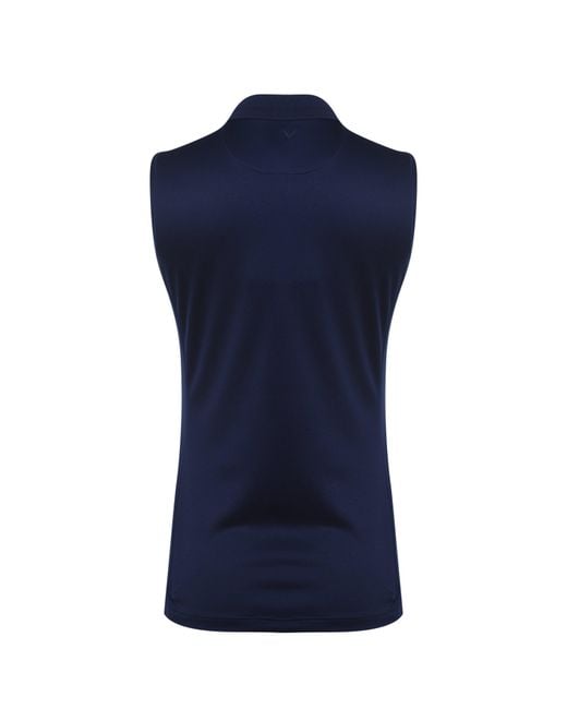 Callaway Apparel Blue Sleeveless Knit Polo Shirt Ladies