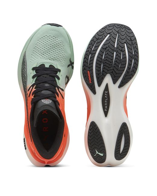 PUMA Green Deviate Nitro 3 Fade Road Running Shoes