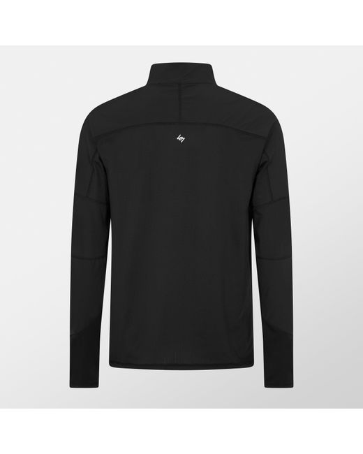 REPRESENT 247 Black Quarter-Zip Long-Sleeve Performance Gym Top for men
