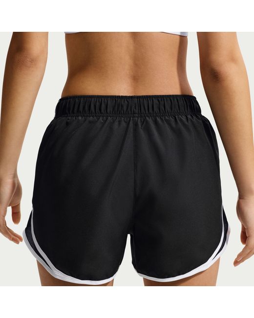 Nike Black Tempo Dri-Fit Mid-Rise Brief-Lined Running Shorts