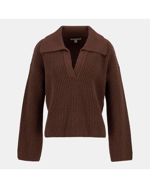 Barbour Brown Robyn V-Neck Jumper