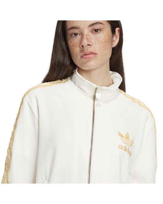 Adidas Originals White Crepe Tracksuit Top