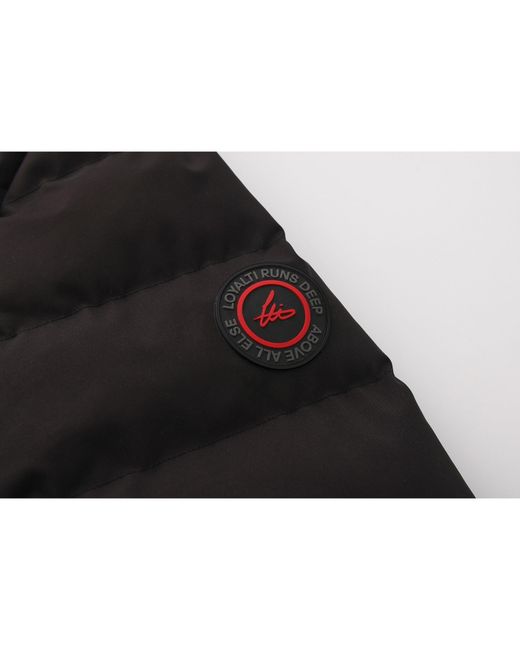 Loyalti Black Phantom Hooded Long Sleeve Synthetic Fill Short Puffer Jacket for men