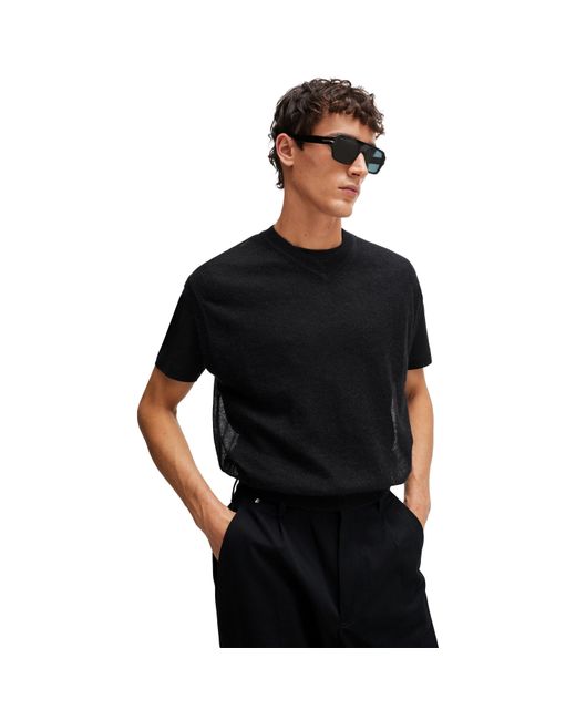 Boss Black Knitted T-Shirt for men