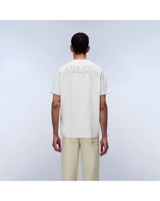 Napapijri White Yourte Cotton Short-Sleeve T-Shirt for men