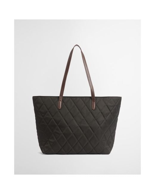 Barbour Black Quilted Tote Bag