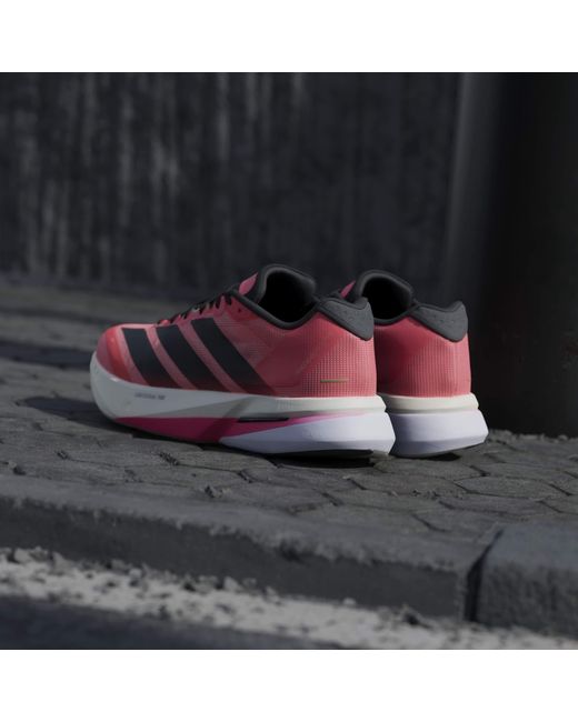 Adidas Red Adizero Boston 13 Road Running Shoes for men
