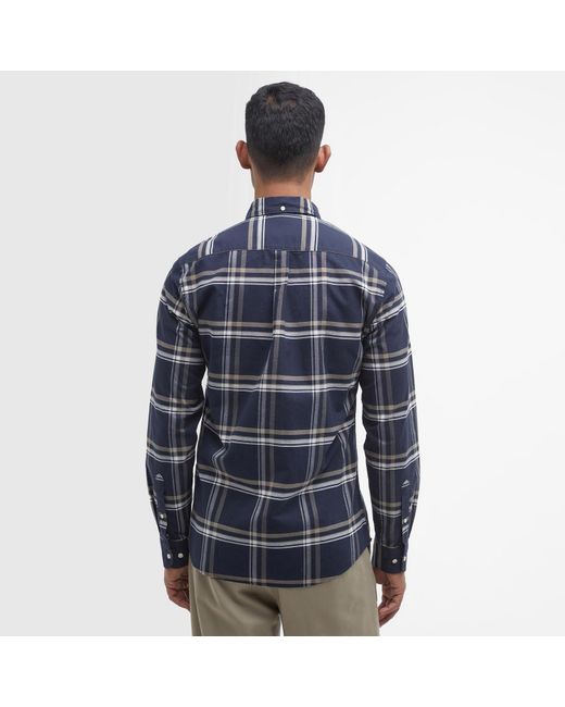 Barbour Blue Nethertown Tailored Long Sleeve Shirt for men
