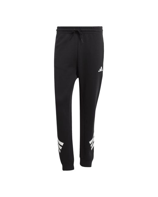 Adidas Black Closed Hem Fleece Joggers for men