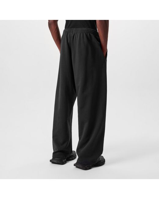 Balenciaga Black Wide Leg Jersey Open Hem Joggers for men