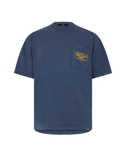 Represent Blue Oversized T-Shirt for men